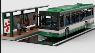 Original LEGO MOC 7,000 bricks to restore the bus scene