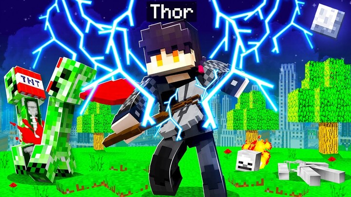 I Became THOR in MINECRAFT! (very strong)
