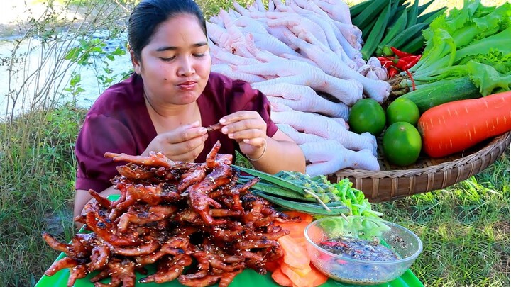 How to Cooking Chicken claws Recipe Cooking in Village  & My cooking skill