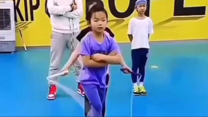 fun video child Jumping rope is a quick TiKTok Video