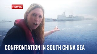 Sky News on board Philippine vessel attacked with water cannon