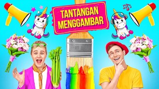 OMG! TANTANGAN MENGGAMBAR! PERTAMA SELESAI MENANG || Hasta Karya Lucu dan Trik Terbaik oleh 123 GO!