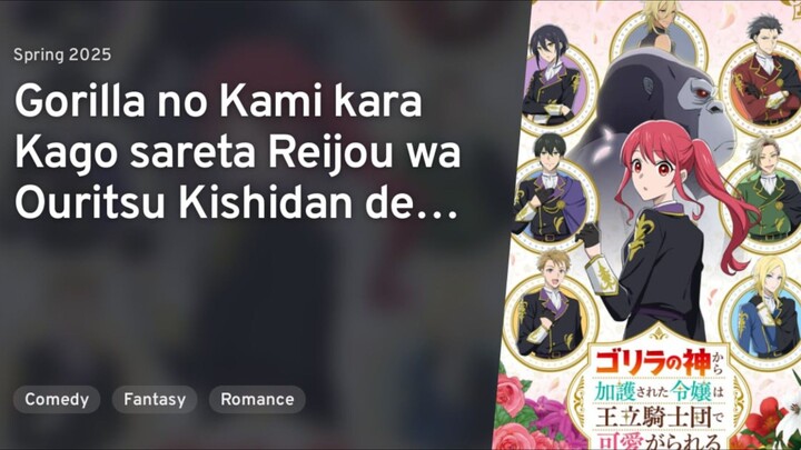 Gorilla no Kami kara Kago sareta Reijou wa Ouritsu Kishidan de Kawaigarareru Eps 1 Sub Indo