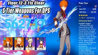 Childe C0 & Polar Star R1 Floor 12-3 11s Clear - S Tier Weapons For DPS Showcase