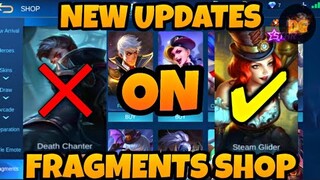 NEW UPDATES OF FRAGMENTS SHOP - Mobile Legends: Bang Bang!