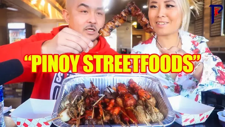 Raina's first time eating FILIPINO STYLE street food!!