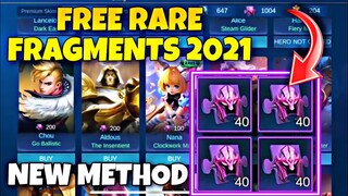 NEW METHOD! FREE RARE FRAGMENTS MOBILE LEGENDS 2021 - GET FREE RARE FRAGMENTS ML - NEW CODE ML 2021