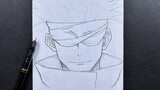 Anime sketch | how to draw gojo satoru from the movie - step-by-step