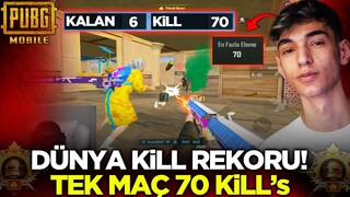 TEK MAÇTA 70 KİLL's ! DÜNYA KİLL REKORU KIRDIM! / PUBG MOBİLE