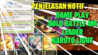 PENJELASAN NOTIF || GAME PLAY  NARUTO LIGHT SOLO BATTLE AM || NxB NINJA VOLTAGE || #umarhusni