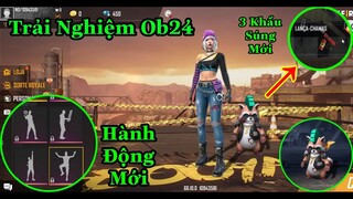 [Garena Free Fire]/Trải Nghiệm Trước Ob24,Khám Phá Kho Hành Động Mới,2 Nhân Vật,3 Khẩu Súng Mới