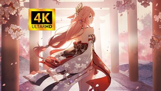 【原神/动态壁纸/4K/八重神子】回眸百媚