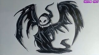 How To Draw Reaper Sans Cách vẽ Xans cực dễ với 2 màu thông thường