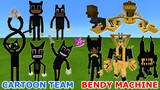 CARTOON CAT TEAM vs. BENDY AND THE INK MACHINE in Minecraft | Epic Team-Up Battle