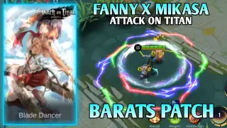Fanny as Mikasa Customize Skin Script [Attack on Titan] BackUp File | Mobile Legends