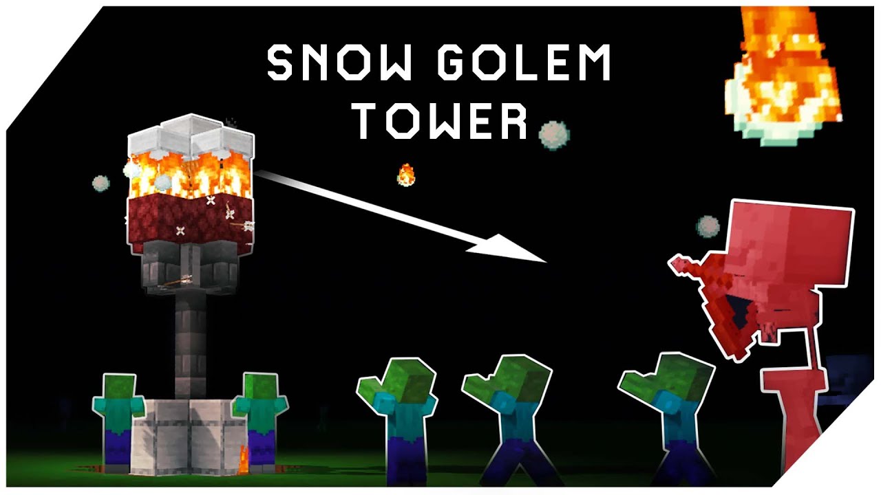 How to Build a SNOW GOLEM Tower Defense For Minecraft Survival