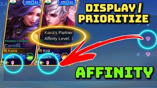 How to DISPLAY / PRIORITIZE AFFINITY! Affinity System Mobile Legends