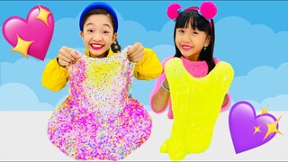 Rachel and Kaycee Play Giant Slime, Count with SLIME | RACHEL WONDERLAND