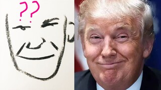[Vẽ tranh] Vẽ Donald Trump trong 10 giây, 1 phút, 10 phút