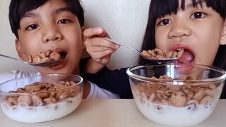 ASMR MUKBANG CEREAL WITH MILK | CHOCOLATE CHIP COOKIES  | JEROME & JUSTINA | EATING SHOW