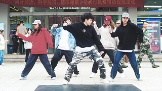 帅炸了！！在985食堂门口跳街舞是什么体验？大学生校园Hiphop齐舞快闪Same squad