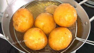 Bí quyết pha bột Bánh Cam Rán Nhân Mặn giòn ngon với Nhân Thịt đậm đà- Fried orange cake