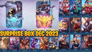 SUDAH SIAP PANEN SKIN COLLECTOR LAGI? BOCORAN EVENT SURPRISE BOX DEC 2023 MOBILE LEGENDS