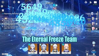 I Call This The Eternal Freeze Team - Ayato Ayaka Ganyu Kokomi Super Freeze Showcase