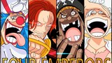 (Dibuat oleh netizen) One Piece New Yonko Luffy, Bucky, Blackbeard, animasi mewarnai berambut merah,