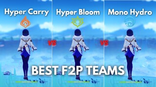 Best F2P Teams for Yelan!! Hyper Carry, Mono Hydro or Hyperbloom?? [ Genshin Impact ]