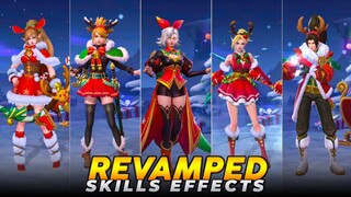 ALL CHRISTMAS SKINS REVAMPED SKILLS EFFECTS GAMEPLAY |  MOBILE LEGENDS BANG BANG