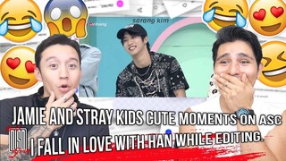 jamie and stray kids cute moments on asc , I fall in love with han while editing. | REACTION
