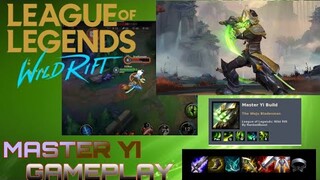 MASTER YI (GAMEPLAY)LOL WILDRIFT (TRASHTALK) build+spell+rune