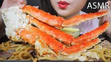 ASMR EATING KINGCRAB CHEESY SAUCE AND STIR FRIED UDON WITH BEEF EATING SOUND | LINH-ASMR #LINHASMR