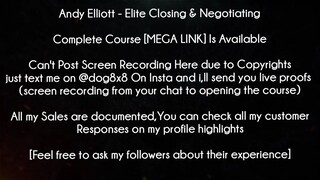 Andy Elliott Course Elite Closing & Negotiating download