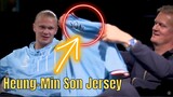 Erling Haaland gives his dad a "Son" Jersey.