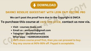 DaVinci Resolve Quickstart With Leon Film Editing Pro
