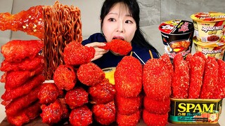 ASMR MUKBANG| 직접 만든 치토스 양념치킨 치즈스틱 핫도그 짜파게티 먹방 & 레시피 CHEETOS CHICKEN AND BLACK BEAN NOODLES EATING