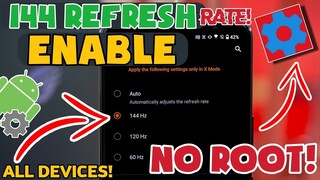 How To ENABLE! 144 Refresh RATE On Any ANDROID DEVICES | Tagalog