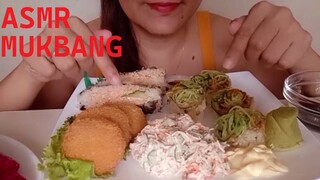 ASMR MUKBANG JAPANESE FOOD KYURI UNAGI ROLL SALMON NORI CHEESE CROQUETTES CRABMEAT SALAD EATING SHOW