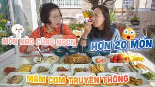 |610| HAI MẸ CON ĂN MÂM CƠM CHUẨN TRUYỀN THỐNG HƠN 20 MÓN Ở HÀN QUỐC, RỬA CHÉN XỈU LUÔN.