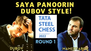 DUBOV THE ENTERTAINER! EXCITING ANG LARO! Tata Steel 2022 Dubov vs Mamedyarov Round 1