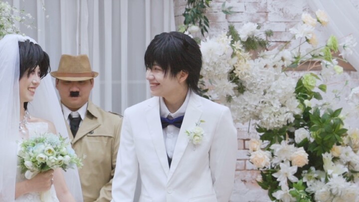 Ya, kami membantu Gosho Aoyama menyelesaikan syuting pernikahan Shinran terlebih dahulu [Detektif Co