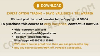 [Course-4sale.com] -  Expert Option Trading – David Vallieres & Tim Warren