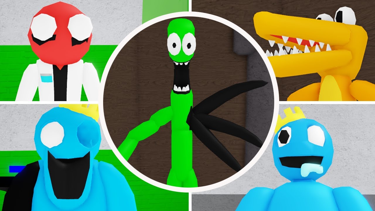 Rainbow Friends Roblox - ALL Jumpscares All Monsters [Blue, Green