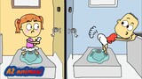 KETIKA BERAK DI TOILET UMUM!!! | Kartun Animasi Lucu