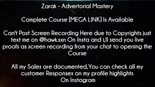 Zarak Course Advertorial Mastery download