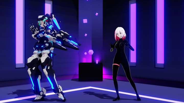 Miku cho giám đốc Topa xem mecha của công ty