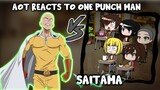 AOT Reacts to One Punch Man Vs Titans || Gacha Club ||