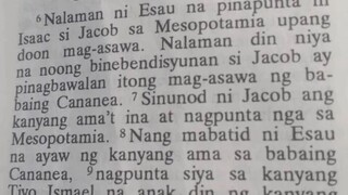 Pang Araw Araw na Talata                                    Genesis 28:6-9